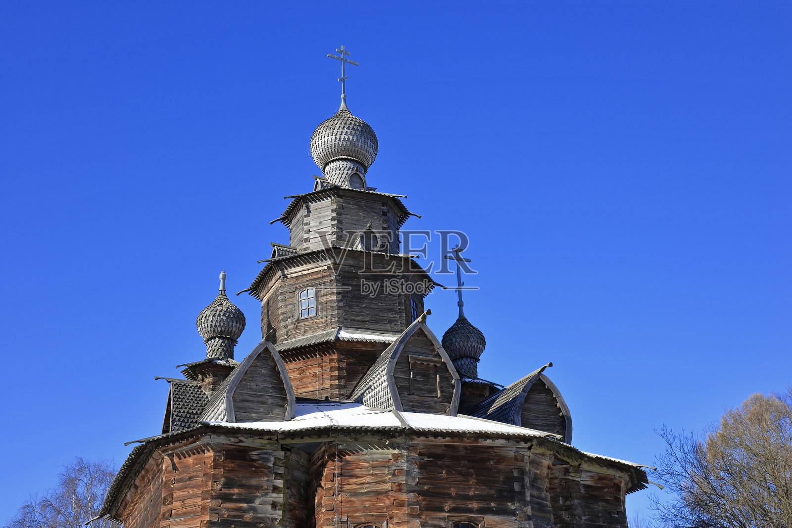 俄罗斯苏兹达尔木质建筑，木制教堂照片摄影图片