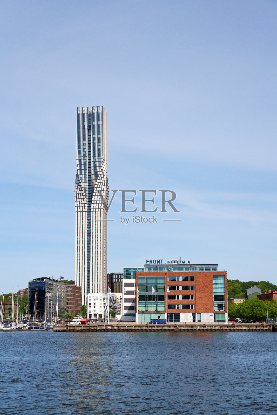 斯堪的纳维亚最高的建筑,位于瑞典哥德堡林德霍尔门的卡拉托塔摩天大楼,拍摄于2025年5月13日。照片摄影图片