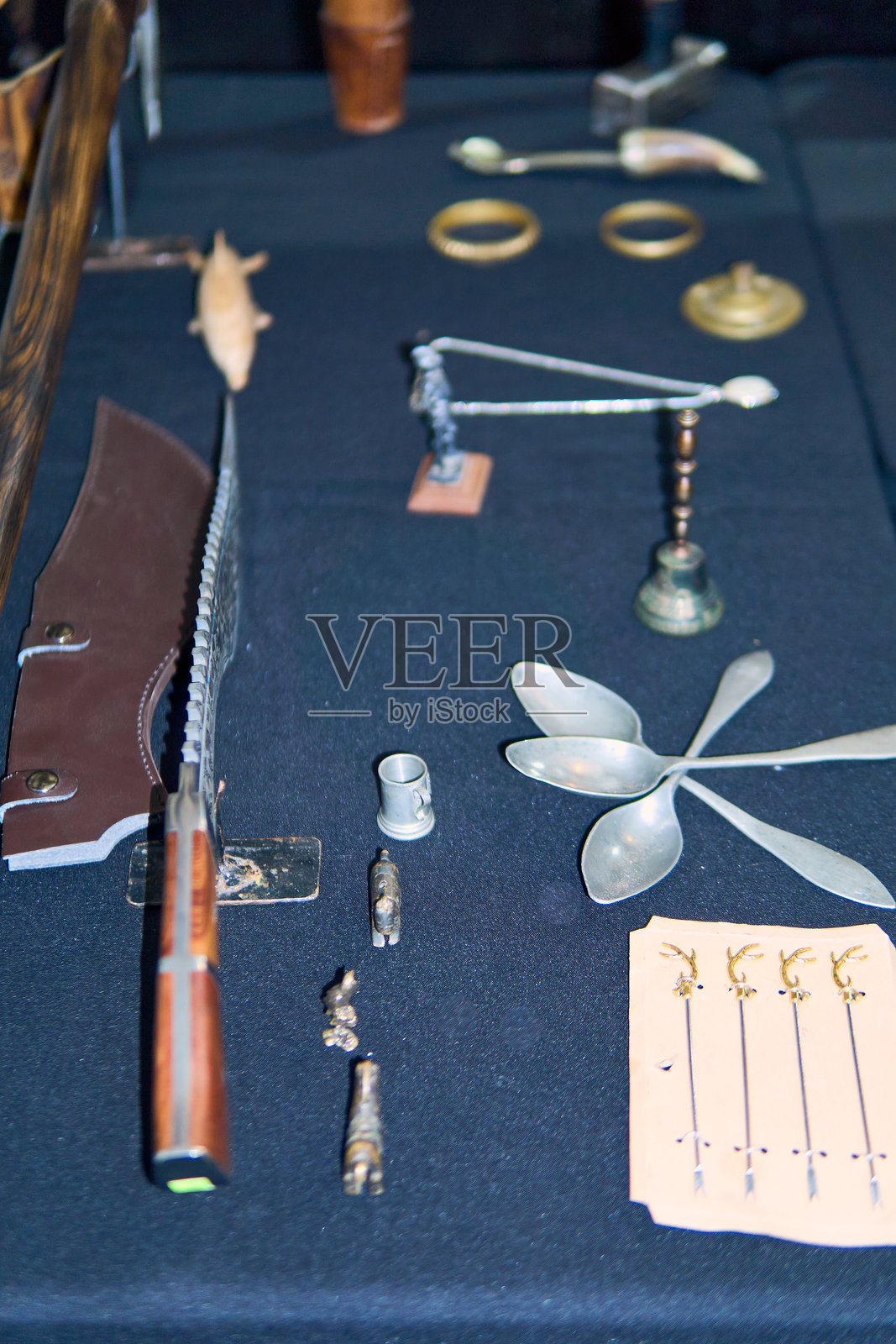 中世纪装饰品的超精细视图。采用复古风格照片摄影图片