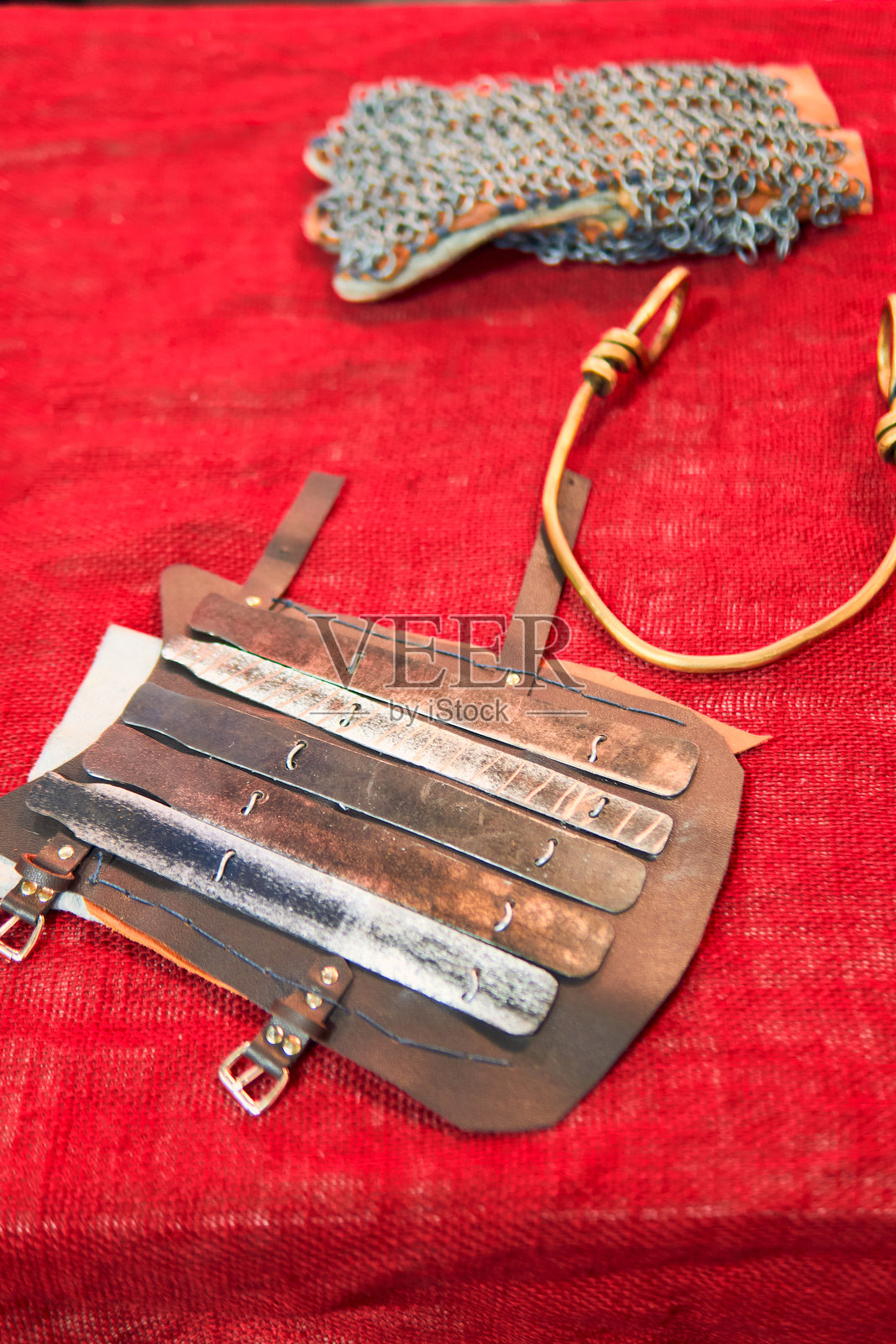 中世纪装饰品的高度细节视图。采用复古风格照片摄影图片