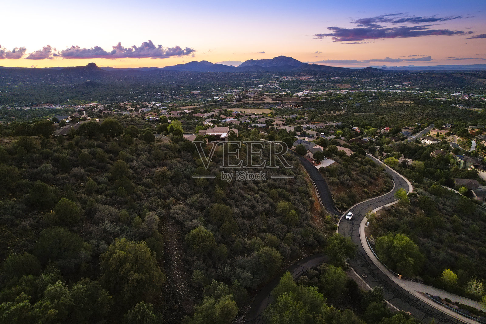 普雷斯科特，亚利桑那州的日落照片摄影图片