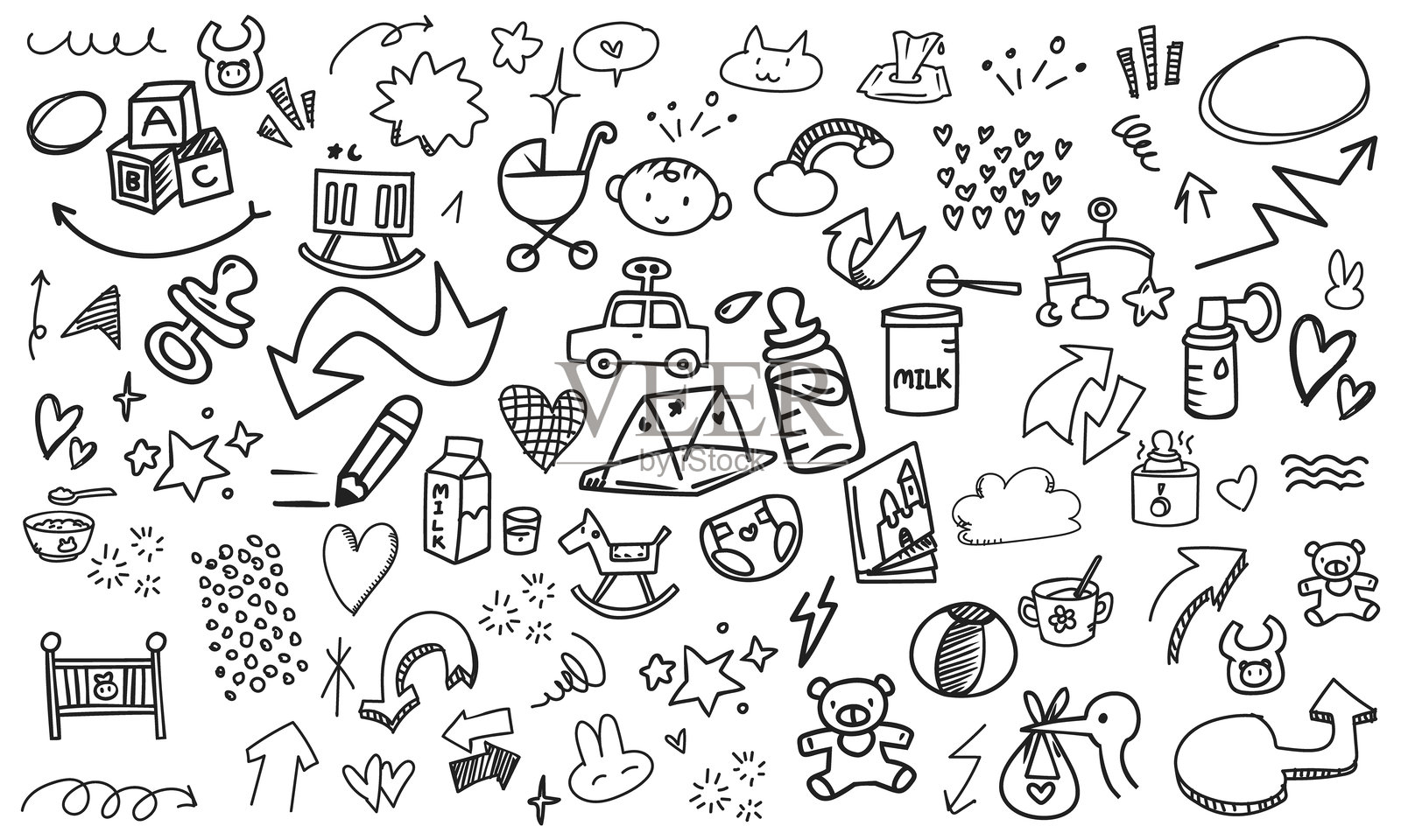 婴儿插画图片素材