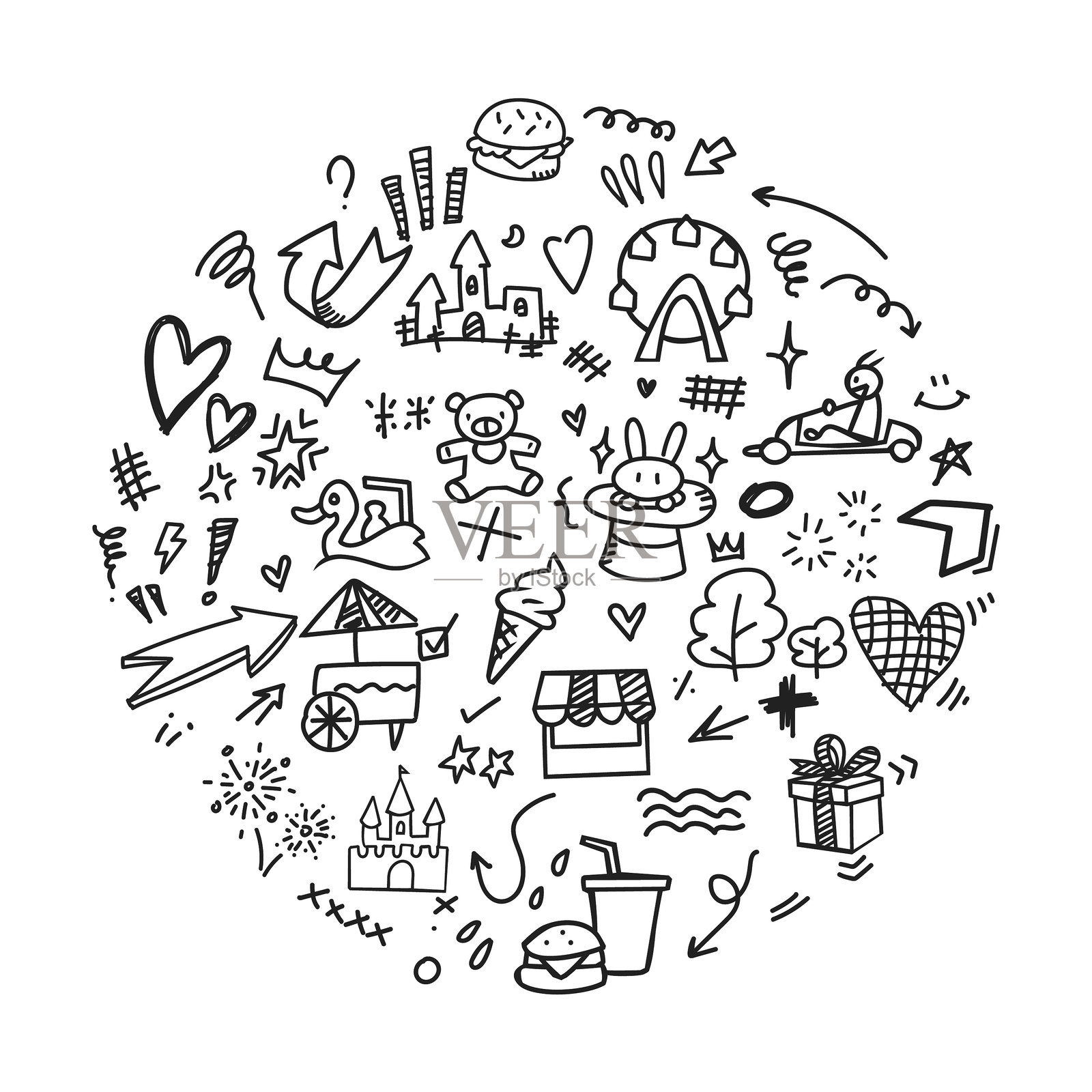 游乐园插画图片素材