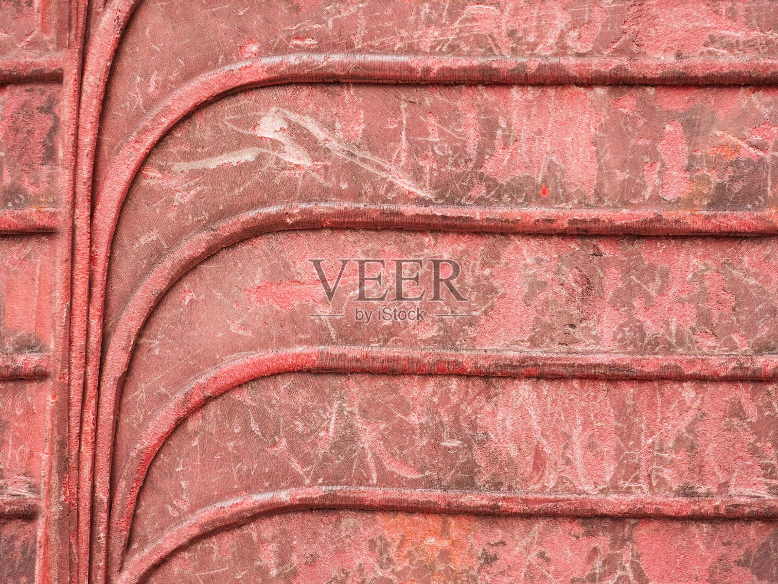 老旧塑料椅子重复的曲线图案堆叠照片摄影图片