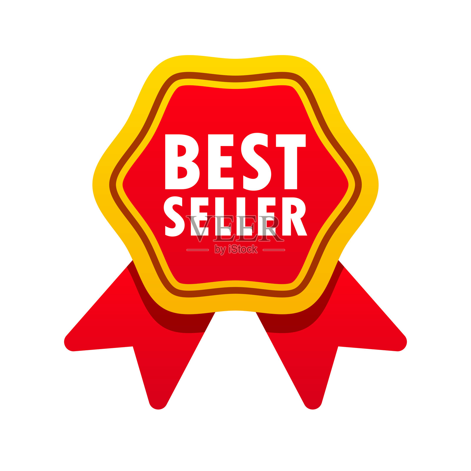 畅销书丝带奖项矢量图，孤立的插图插画图片素材