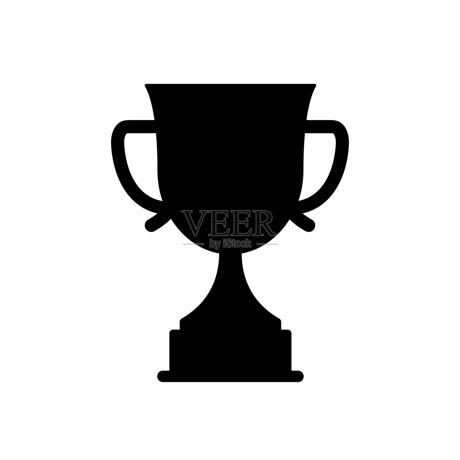 奖杯图标。胜利与成就设计的奖项符号，孤立在白色背景上。矢量插图插画图片素材