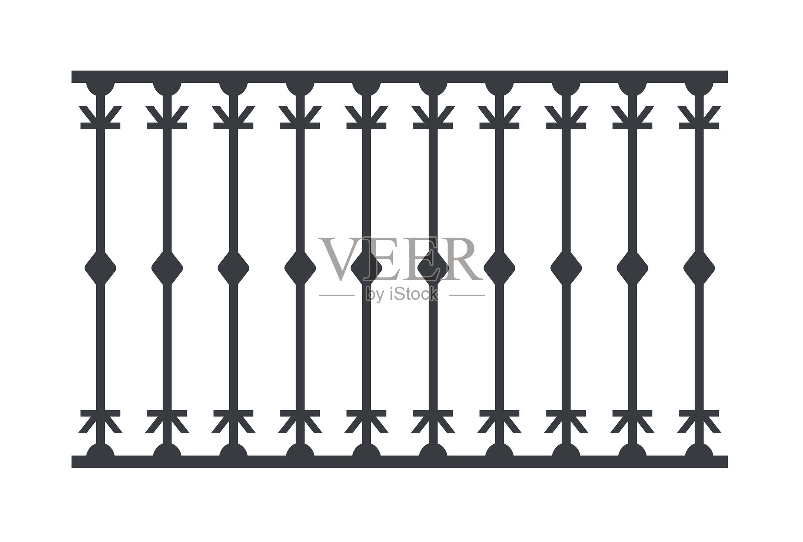 不锈钢、铁制成的阳台栏杆和围栏插画图片素材