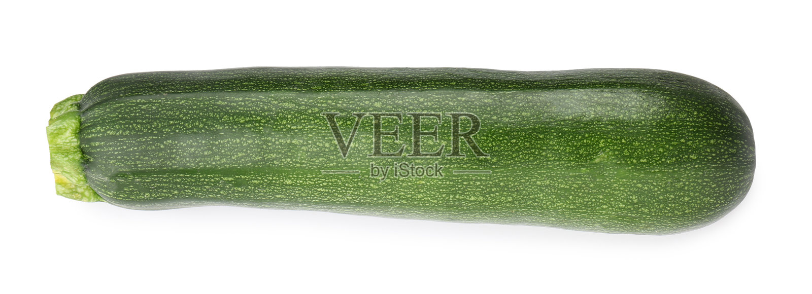 一个新鲜成熟的西葫芦，孤立在白色背景上，俯视角度照片摄影图片