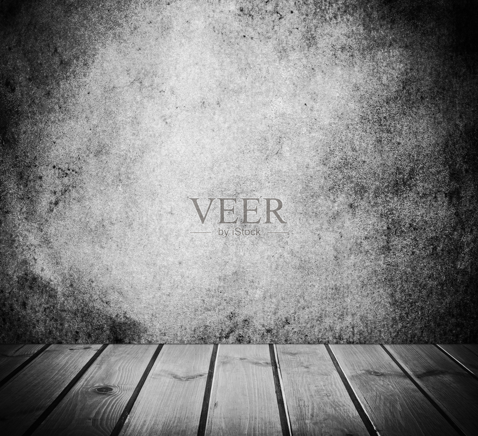 带有旧墙和木地板的室内照片摄影图片