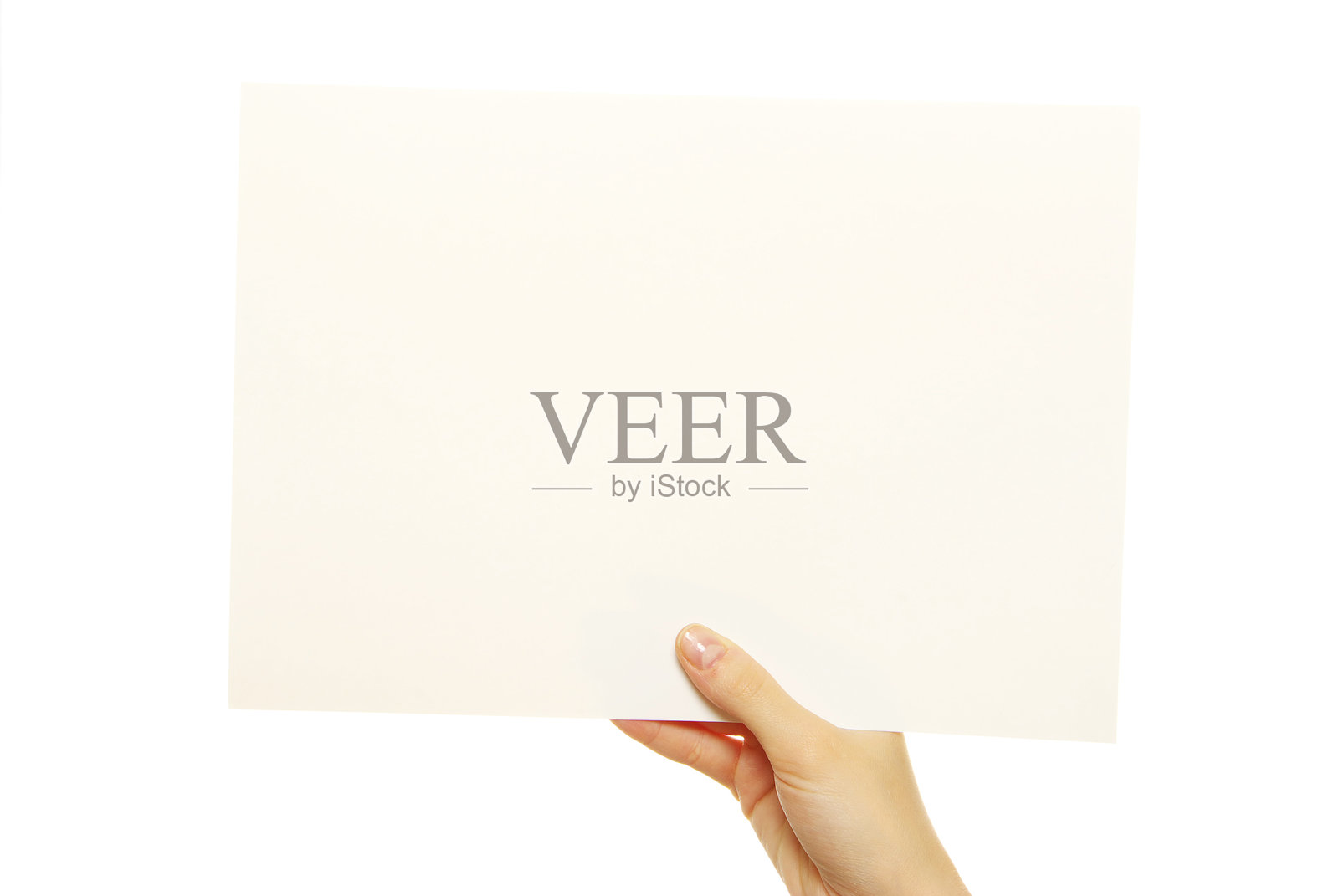 手中的空白卡片照片摄影图片