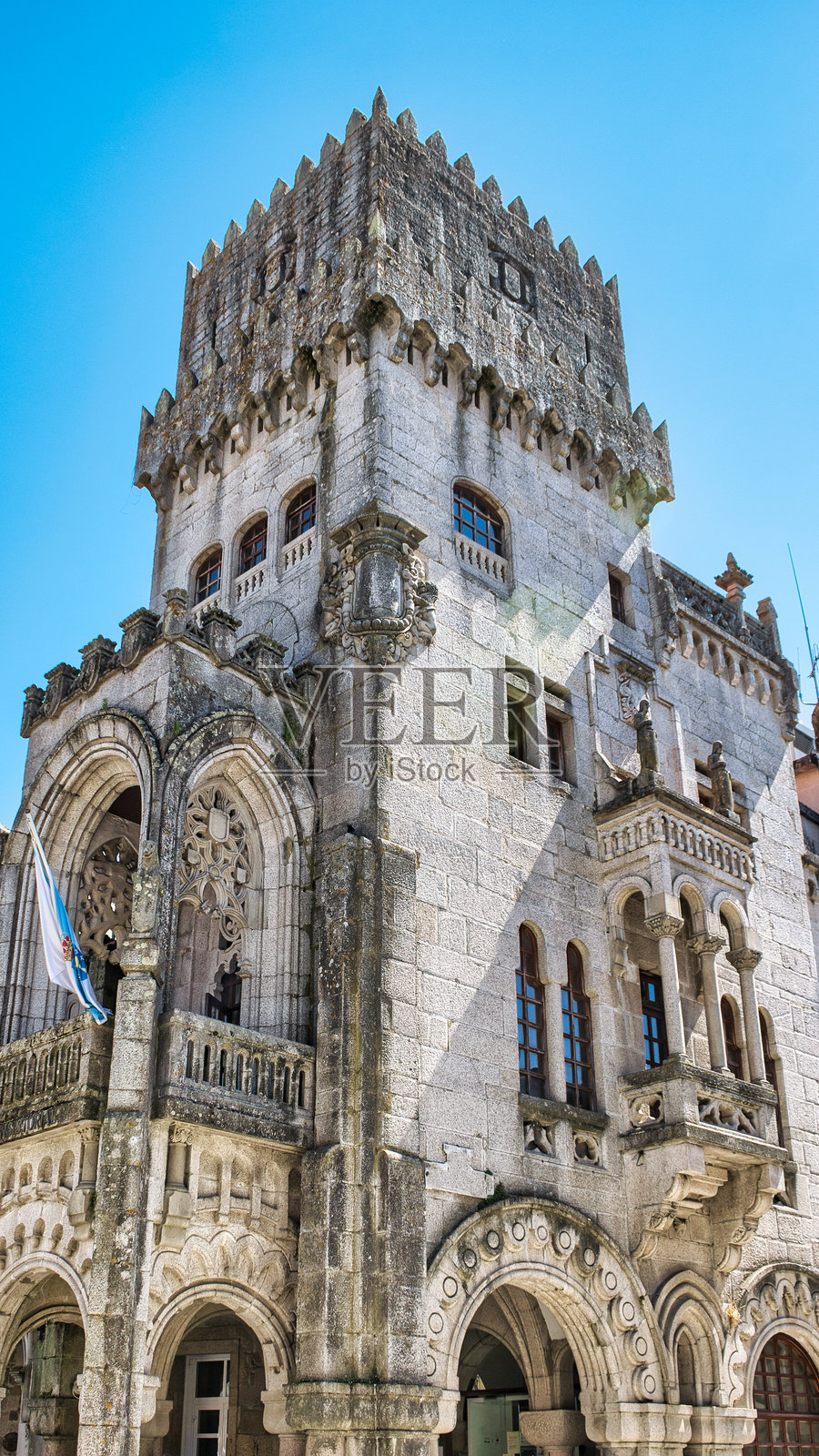 西班牙蓬特韦德拉省波里尼奥市的市政厅大楼照片摄影图片