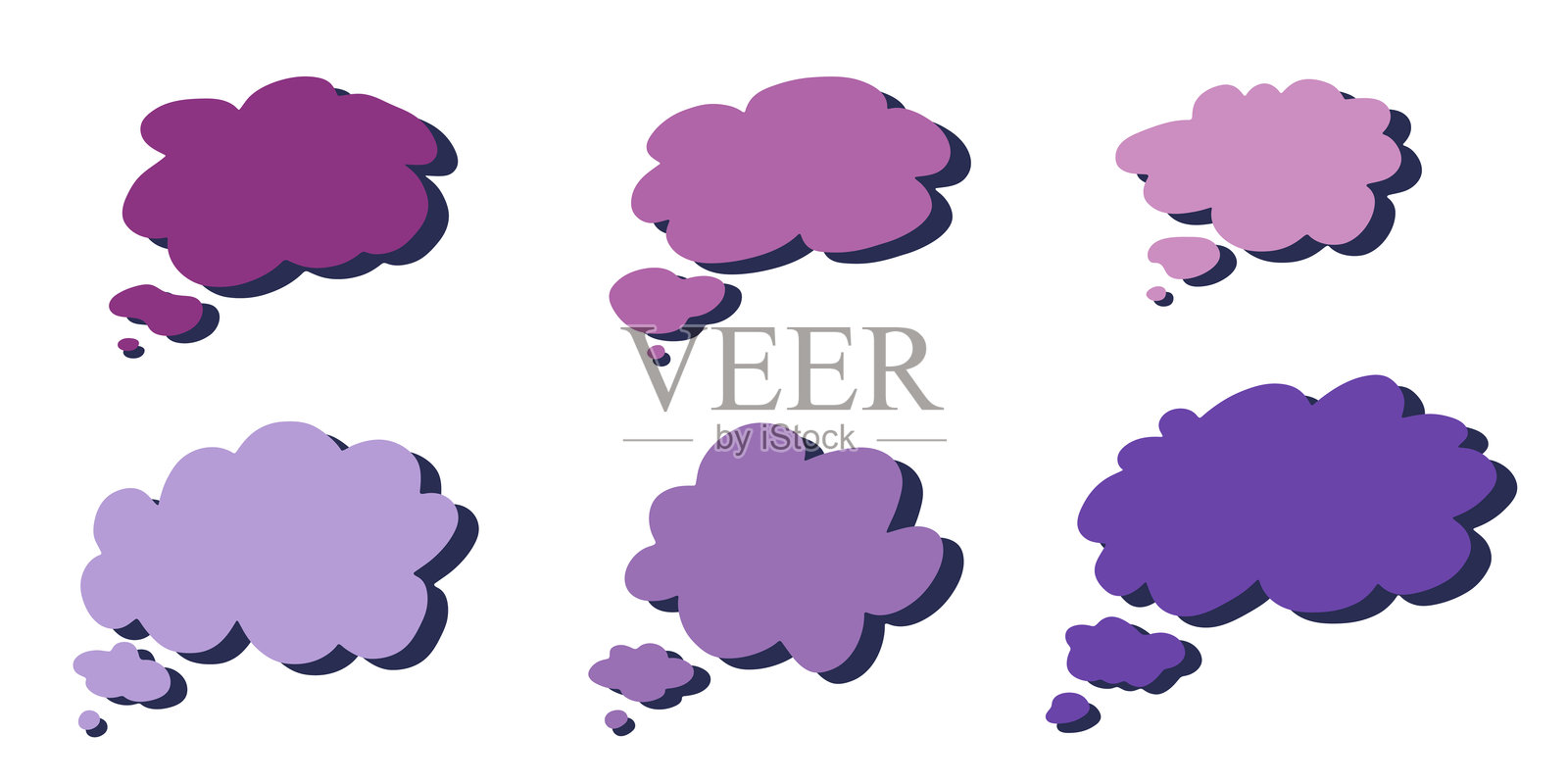 手绘对话气泡集插画图片素材