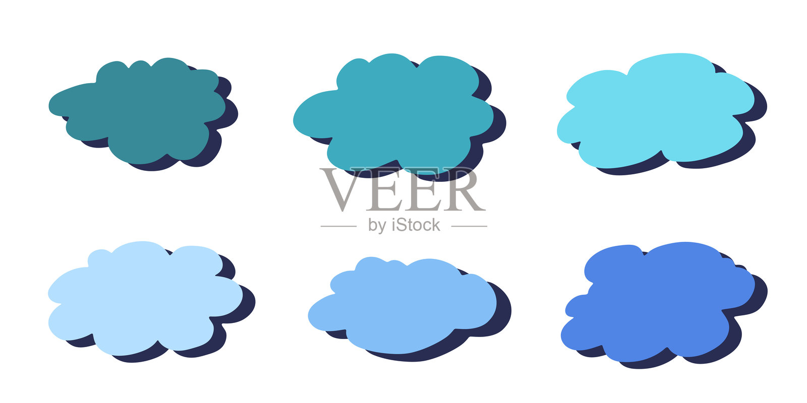 手绘对话气泡集插画图片素材