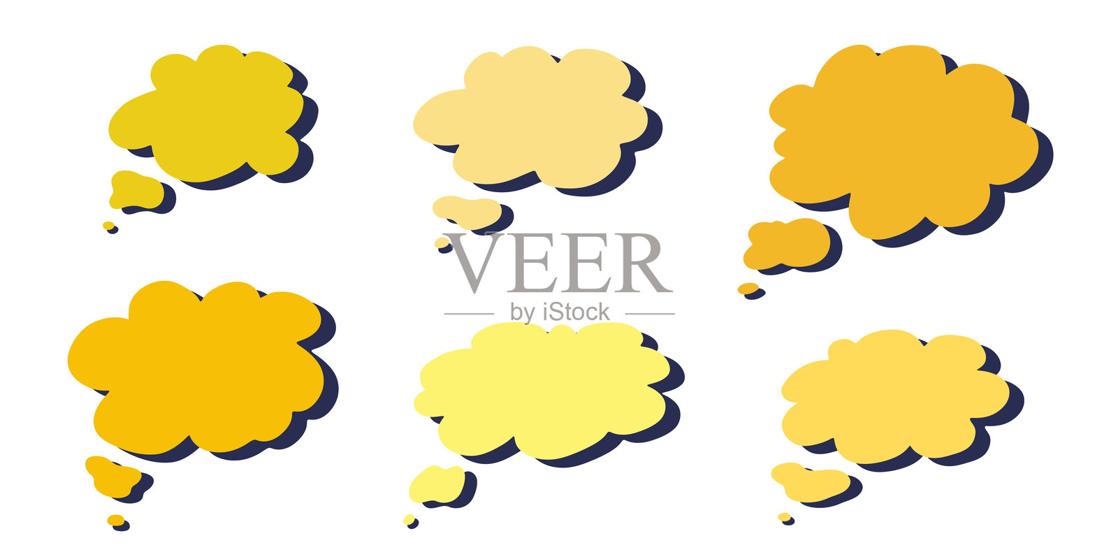 手绘对话气泡集插画图片素材