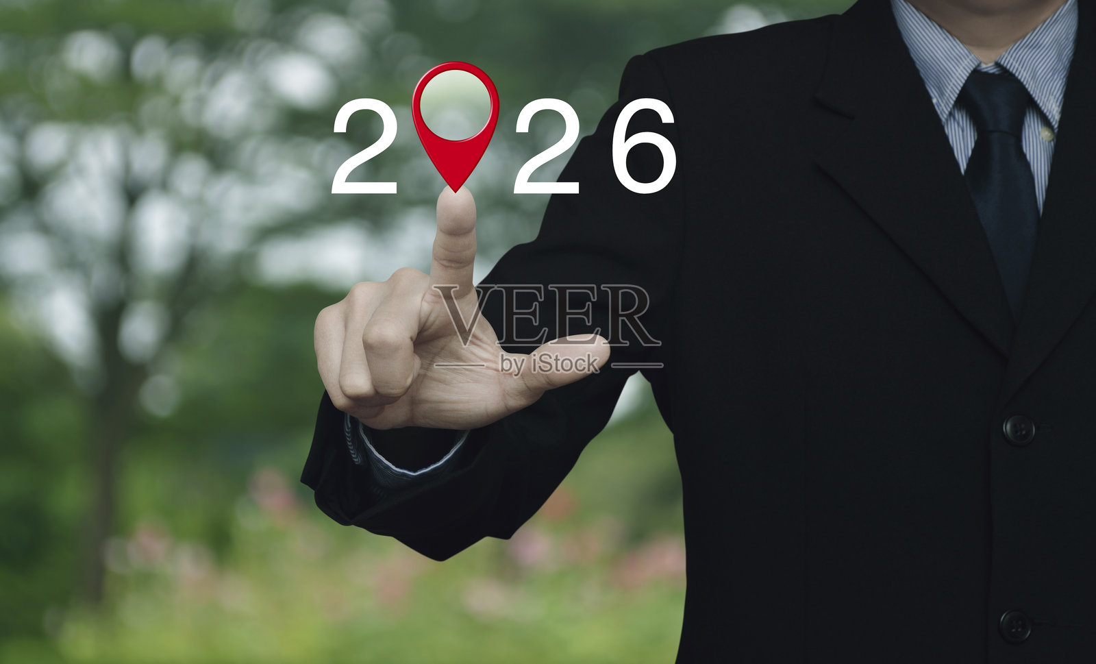 新年快乐 2026 地图指针导航概念照片摄影图片