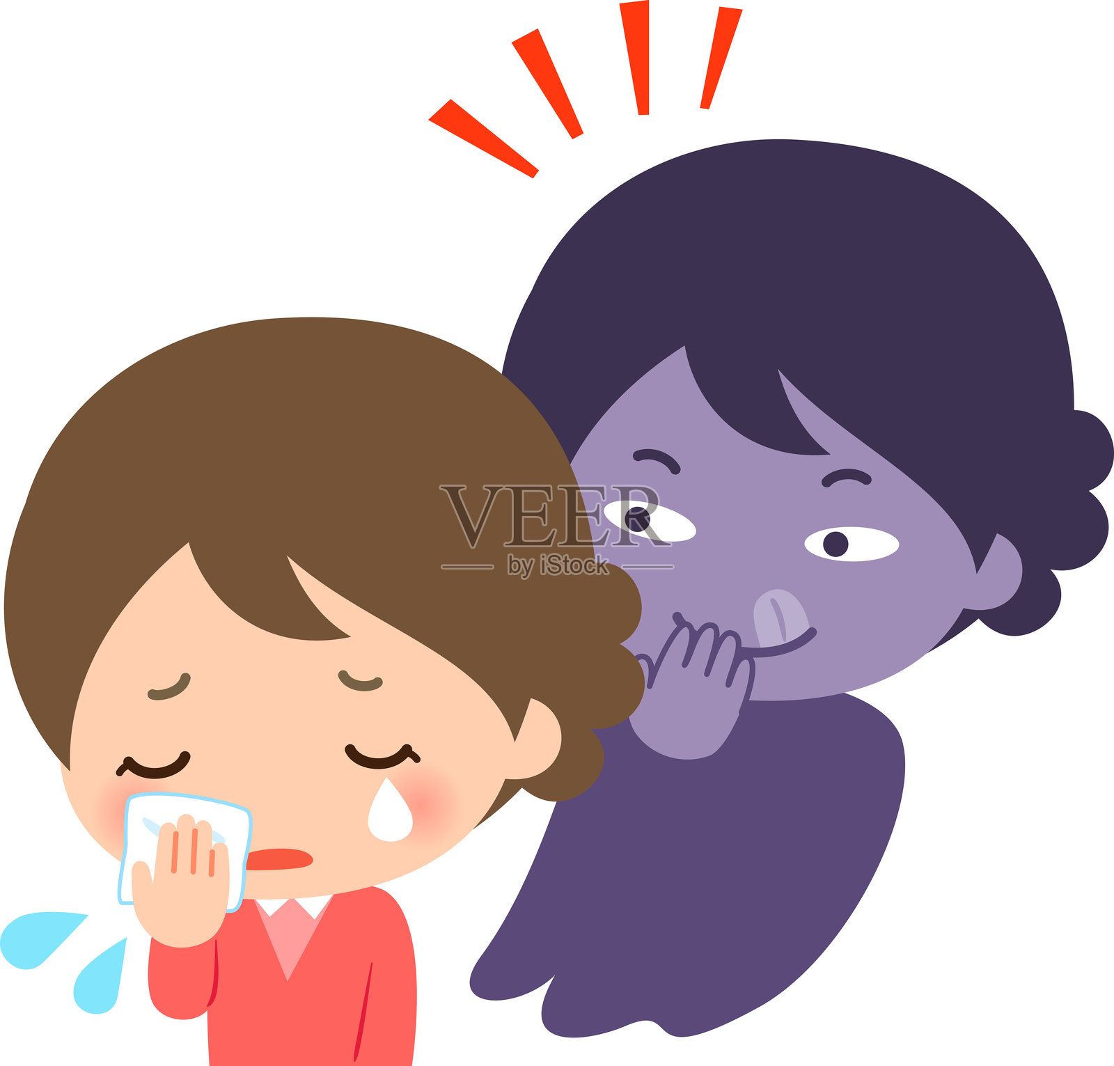 假装烦恼的女人插画图片素材