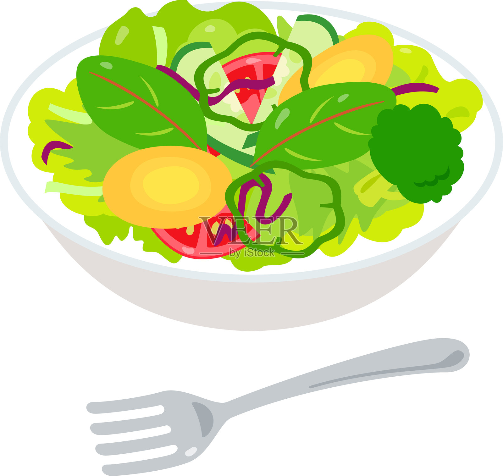 碗里的沙拉插画图片素材