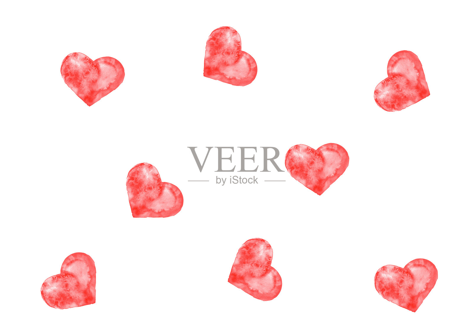 红色的心形在白纸背景上照片摄影图片