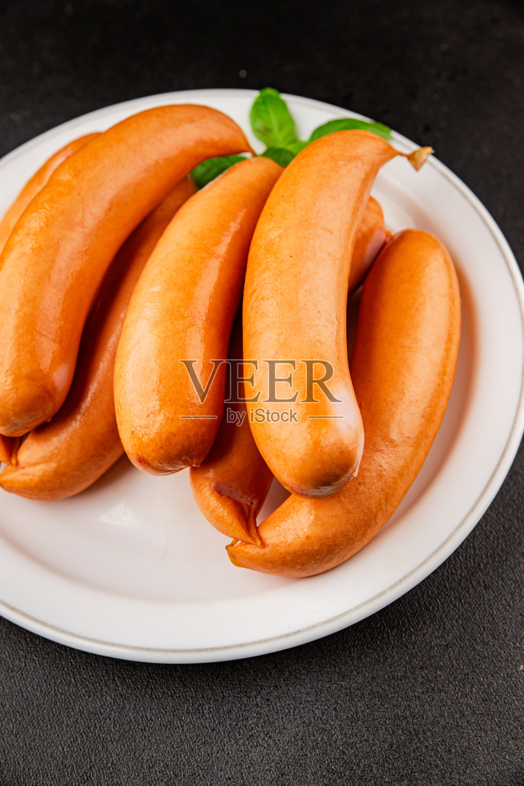 香肠猪肉或鸡肉快餐天然美味开胃菜新鲜美味美食背景放在桌子上乡村风格俯视复制空间照片摄影图片