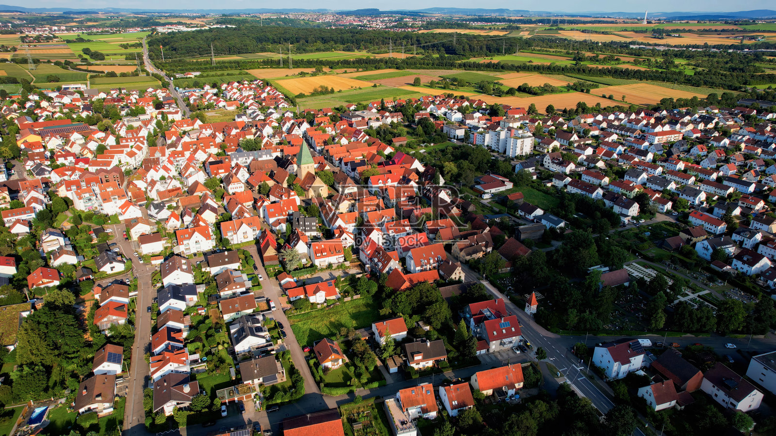 普莱德尔斯海姆老城区周边航拍图照片摄影图片