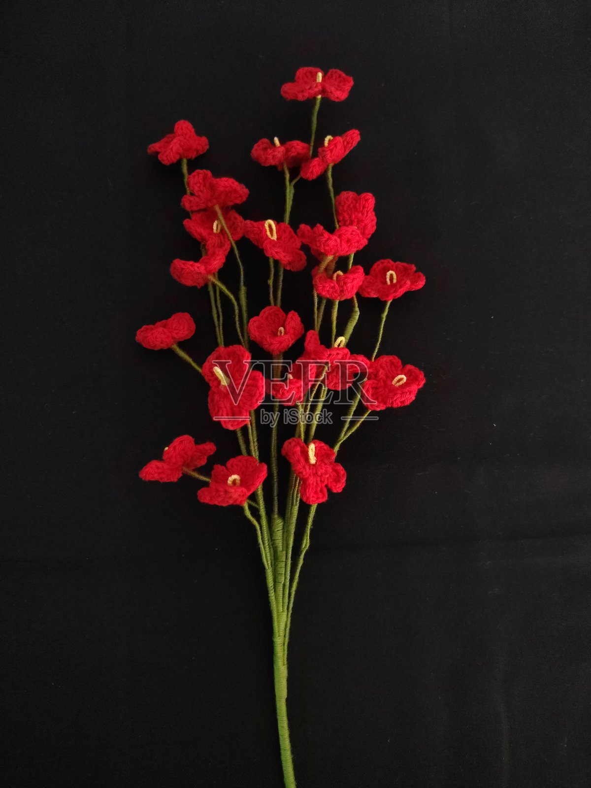 手工编织的钩针花束照片摄影图片