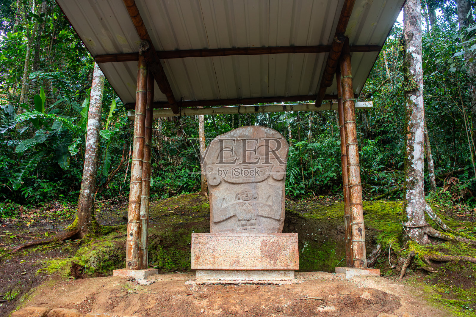 圣奥古斯丁前哥伦布时期石雕照片摄影图片