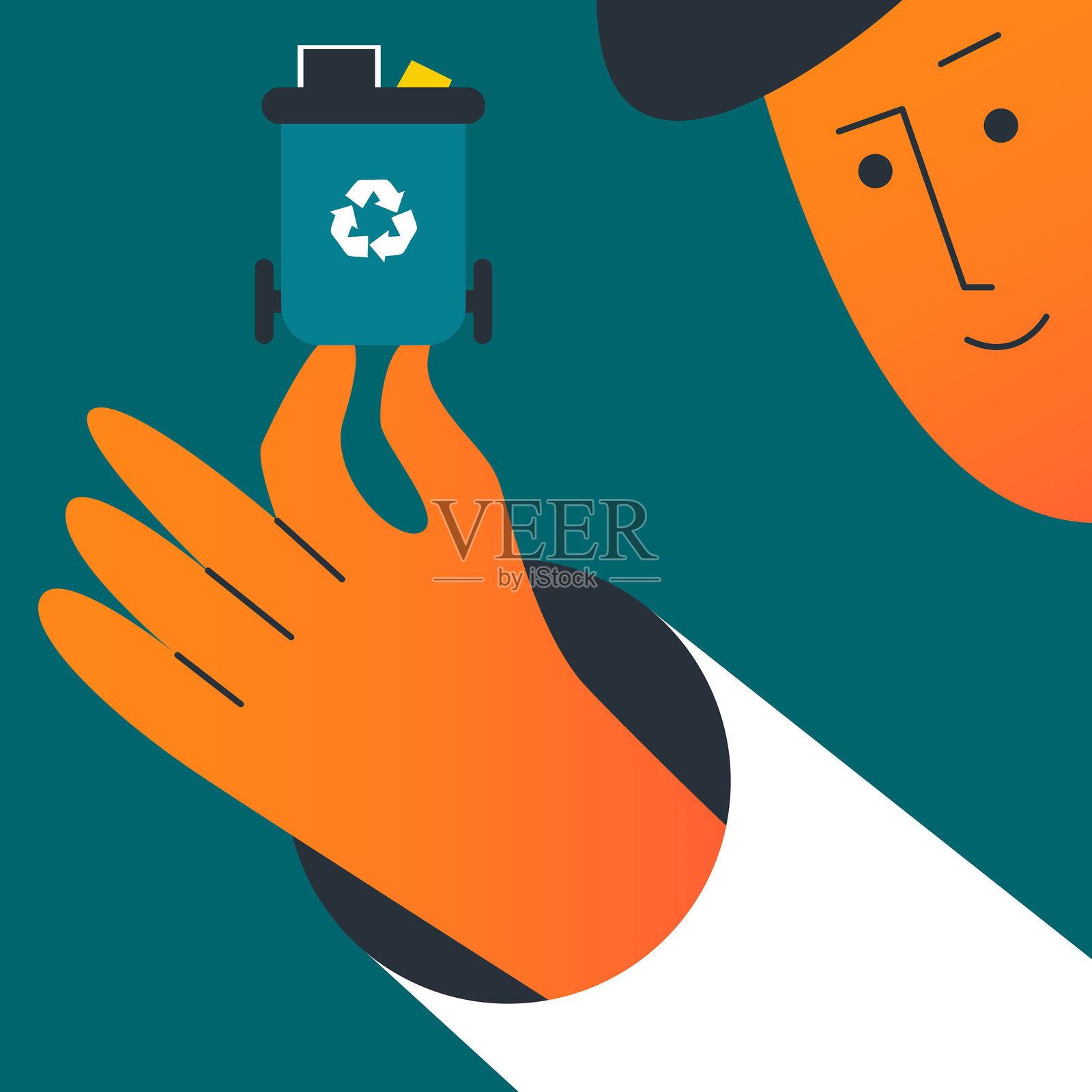 特殊垃圾箱中的电子垃圾什锦插画图片素材