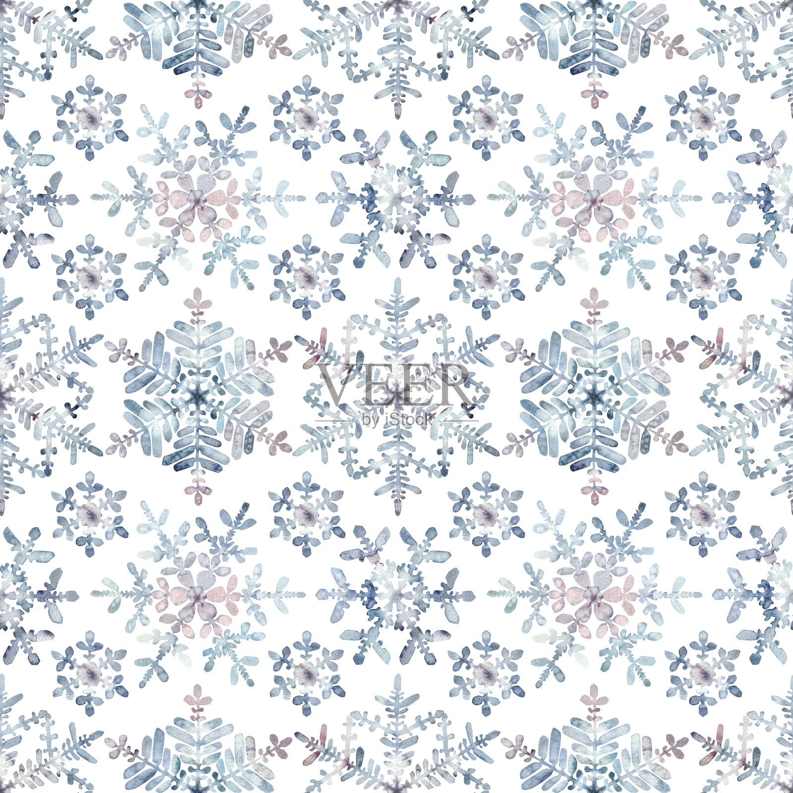 雪花水彩插画颗粒纹理绘画插画图片素材