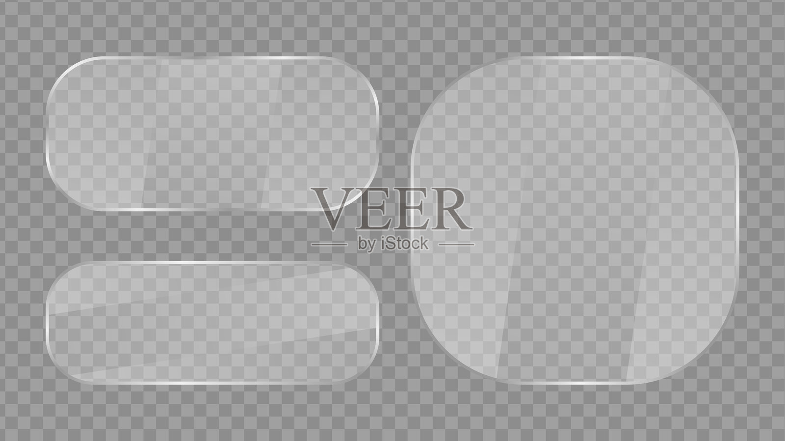 逼真的透明玻璃、窗户或镜子素材，带有透明背景插画图片素材