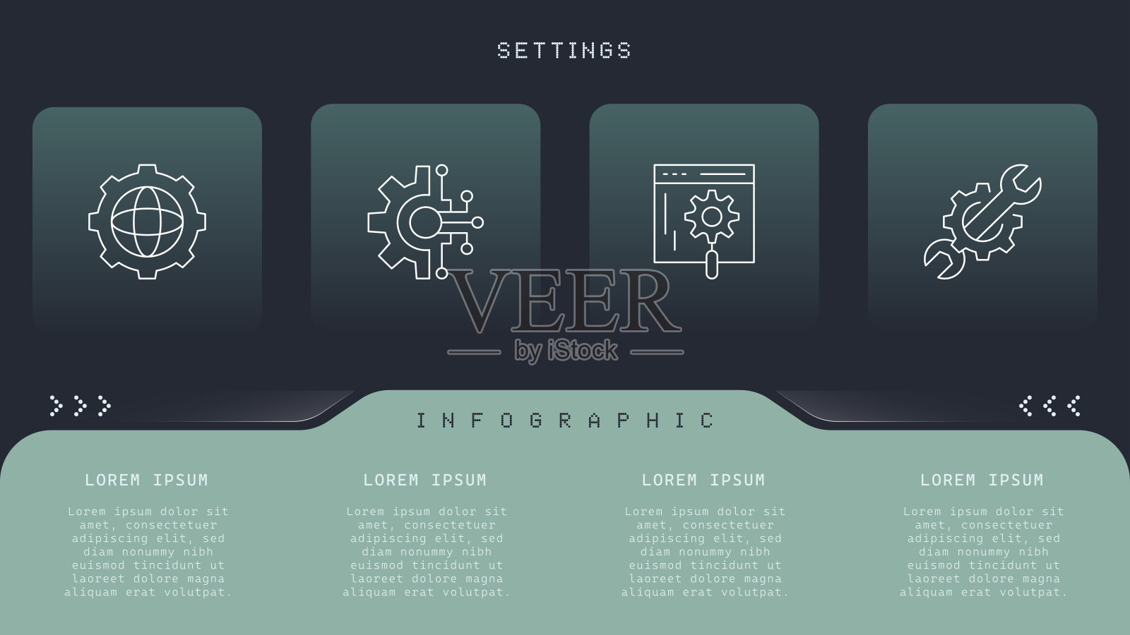 设置信息图 - 像素线条完美插画图片素材