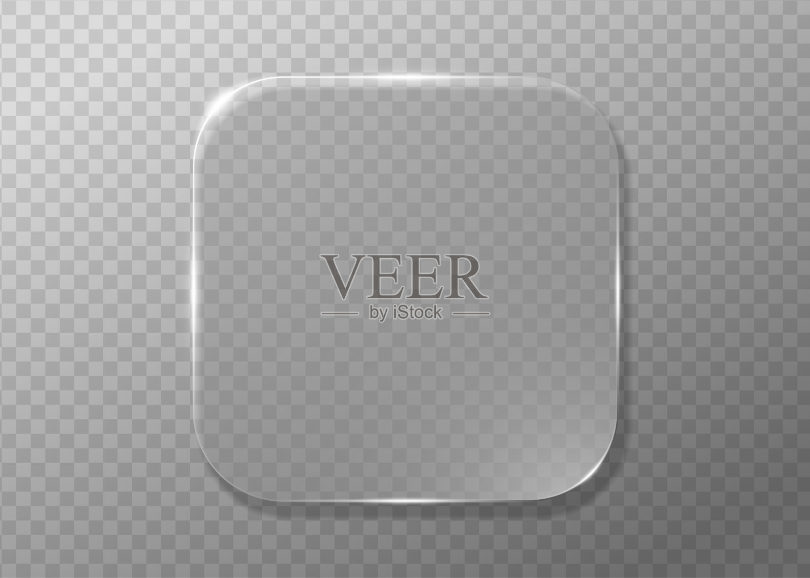 现代玻璃拟态UI，带有3D方形面板和全息辉光。透明玻璃拟态矩形，用于网页或应用程序设计模型。插画图片素材