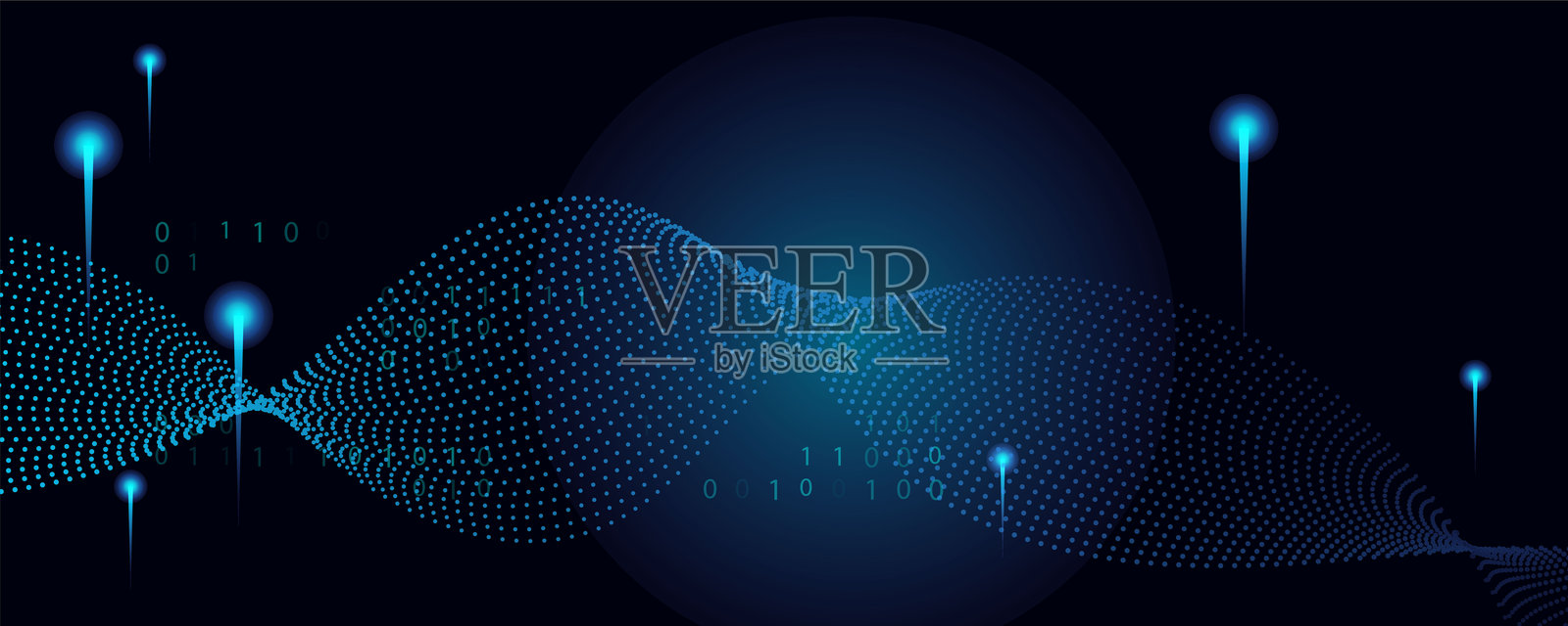 大数据网络可视化 人工智能概念插画图片素材