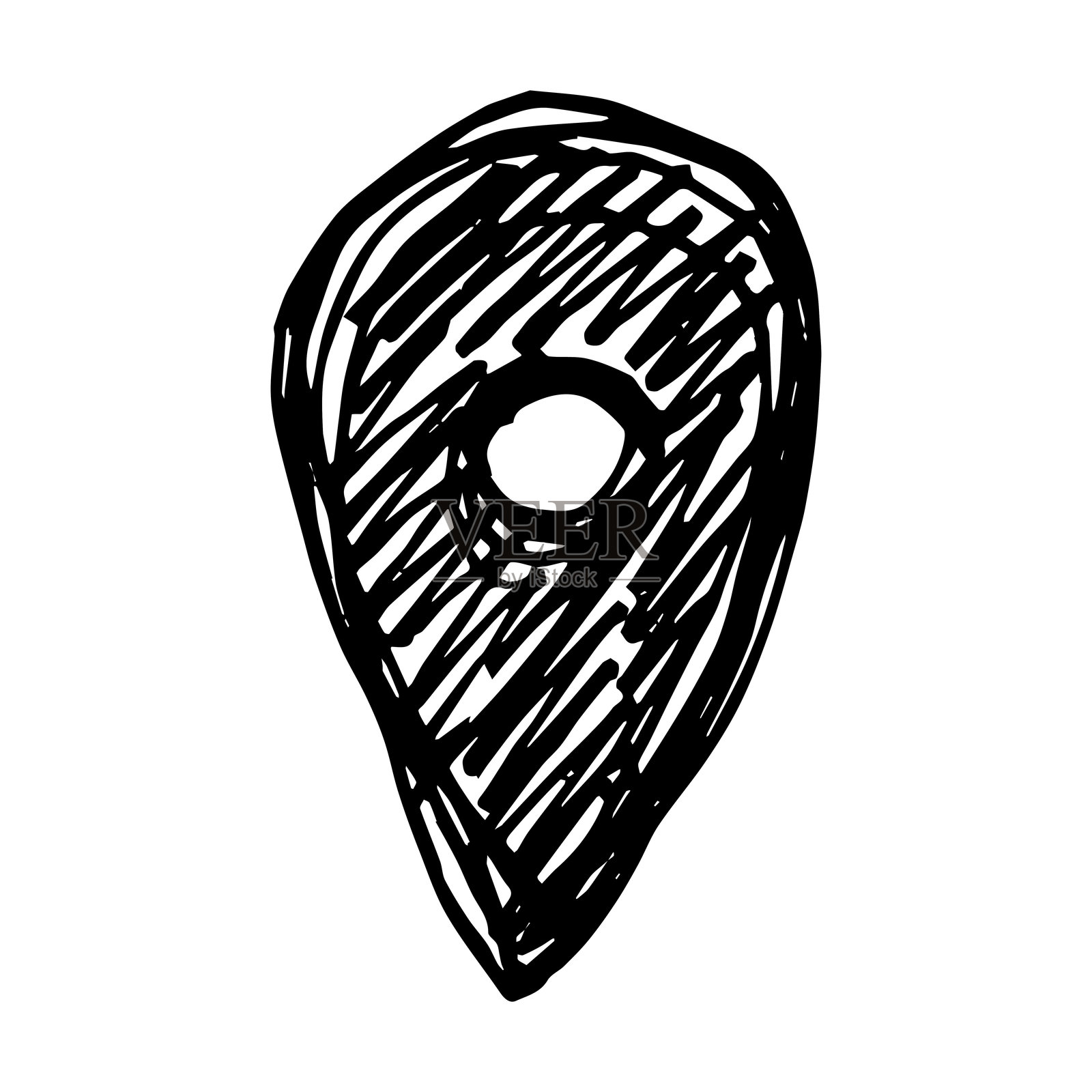 手绘地图图钉 地图标记 指针 标志 GPS和地图工具插画图片素材