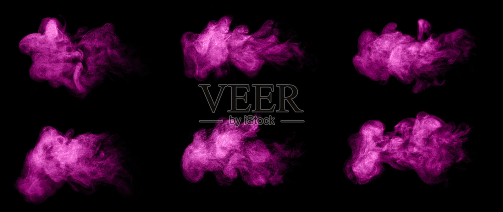 粉色烟雾或尘埃云在黑色背景上，发光的蒸汽纹理伴有柔和的粒子，梦幻般的浪漫情绪，适用于数字艺术或电影设计。照片摄影图片