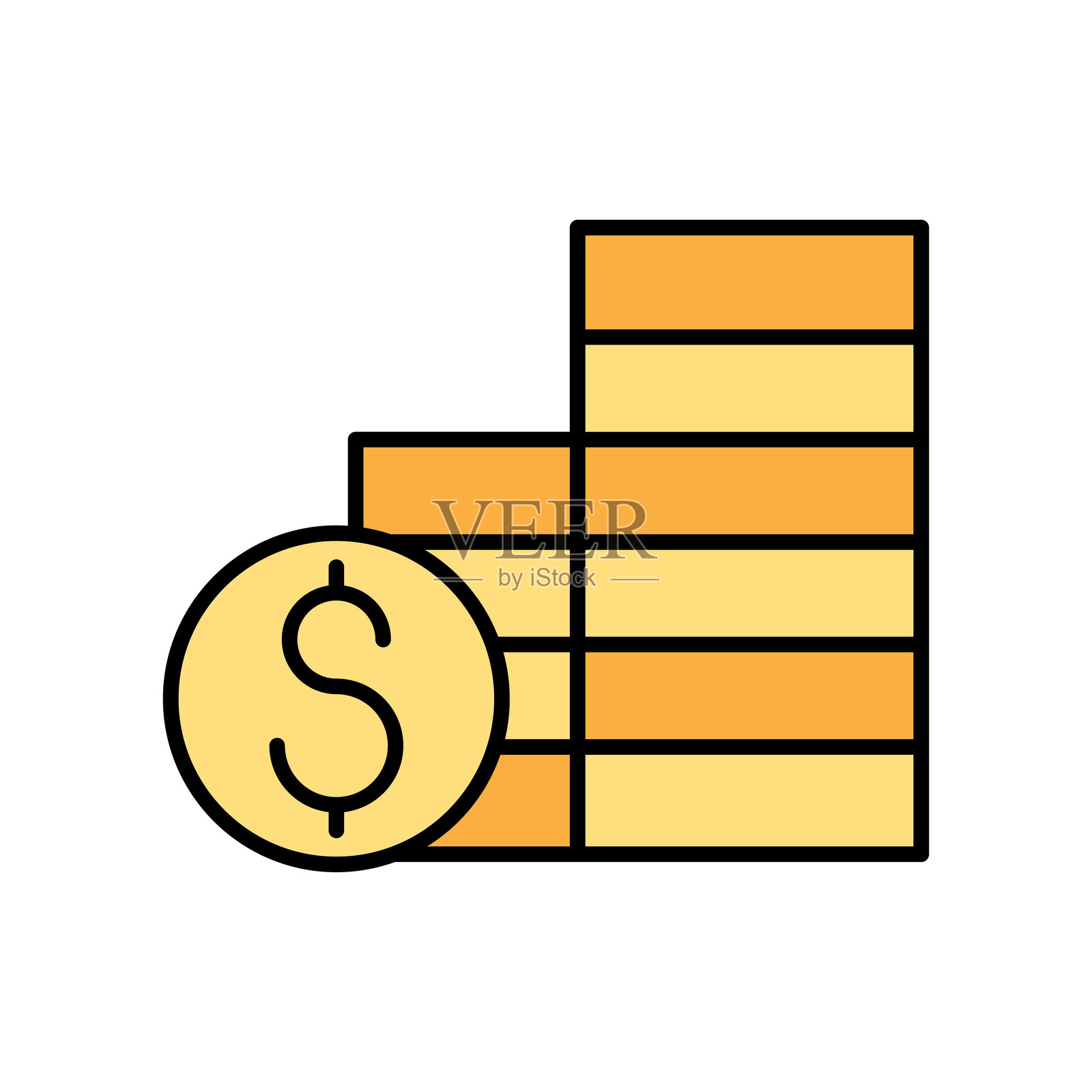 硬币堆叠图标插画图片素材