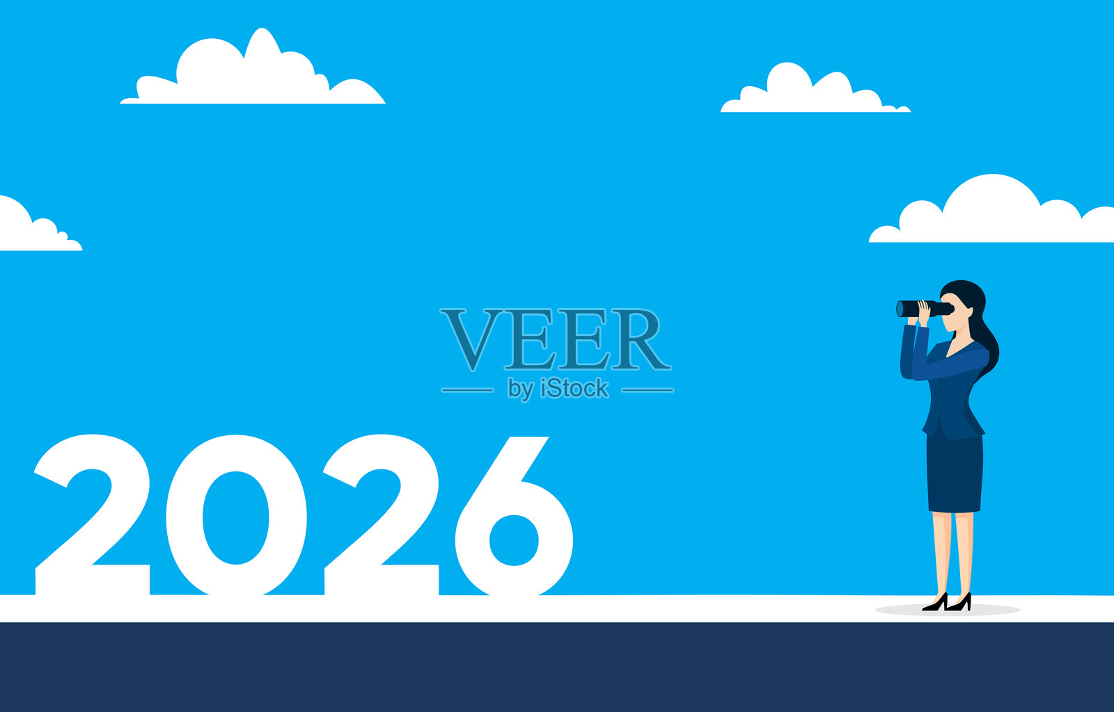 新年商机，2026年新计划或商业策略插画图片素材