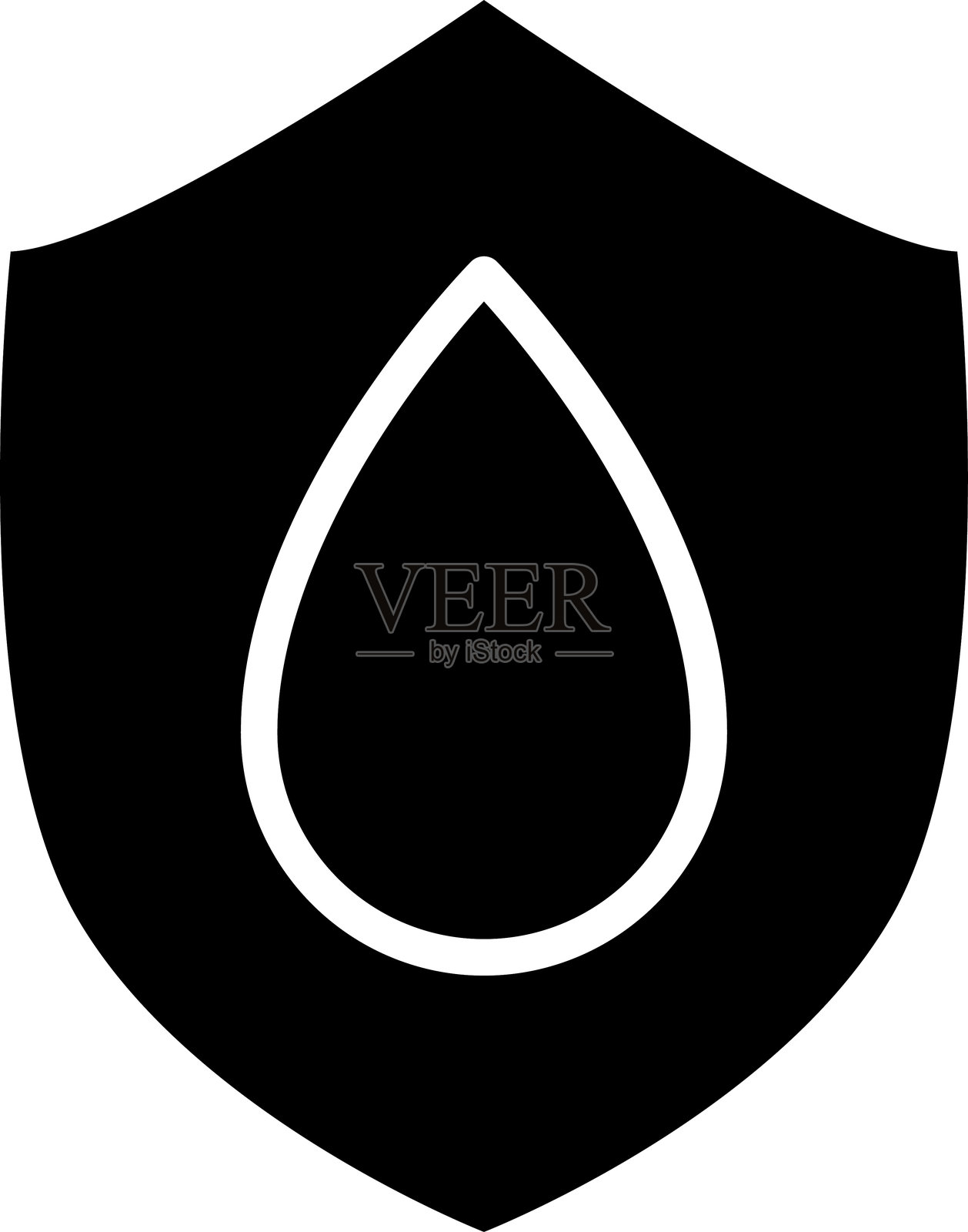 防水图标。防水标志合集。抗水符号。带盾牌的防水保护图标。矢量图、PNG、jpeg格式。保持干燥。雨伞打开与水滴图标集，水滴防护插画图片素材