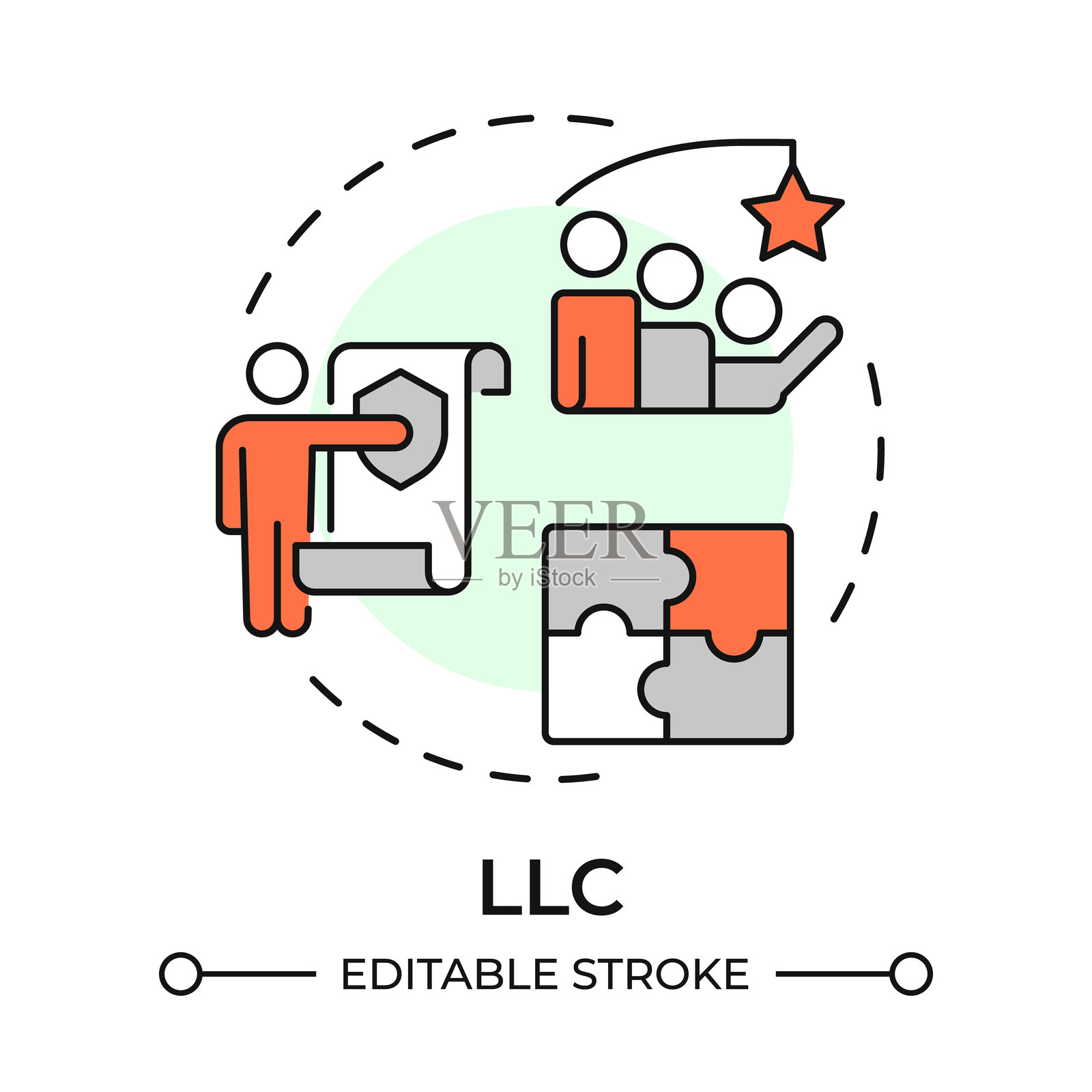 LLC多色概念图标插画图片素材