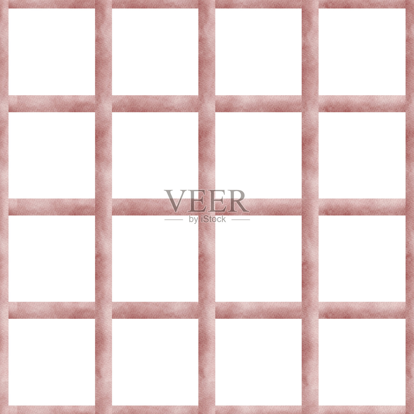 水彩无缝图案，紫色粉色格子线条。手绘插图，已从背景中分离。适用于纺织品、面料、包装、服装、印刷、万圣节的矩形印花。插画图片素材