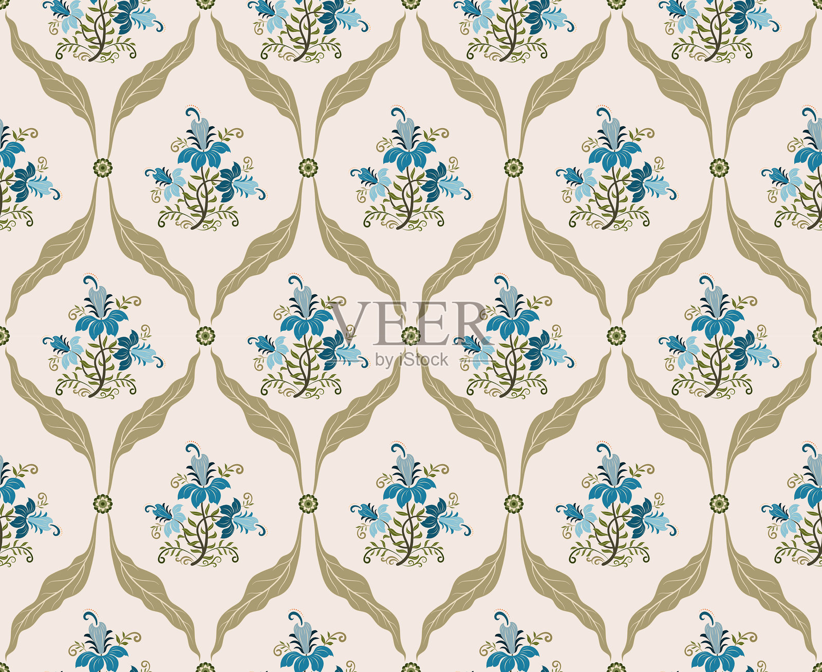 矢量手绘彩色几何花卉图案，非洲波西米亚佩斯利，用于织物、民族印度图案、纺织品、服装、包装纸、背景、横幅的无缝花卉图案。插画图片素材