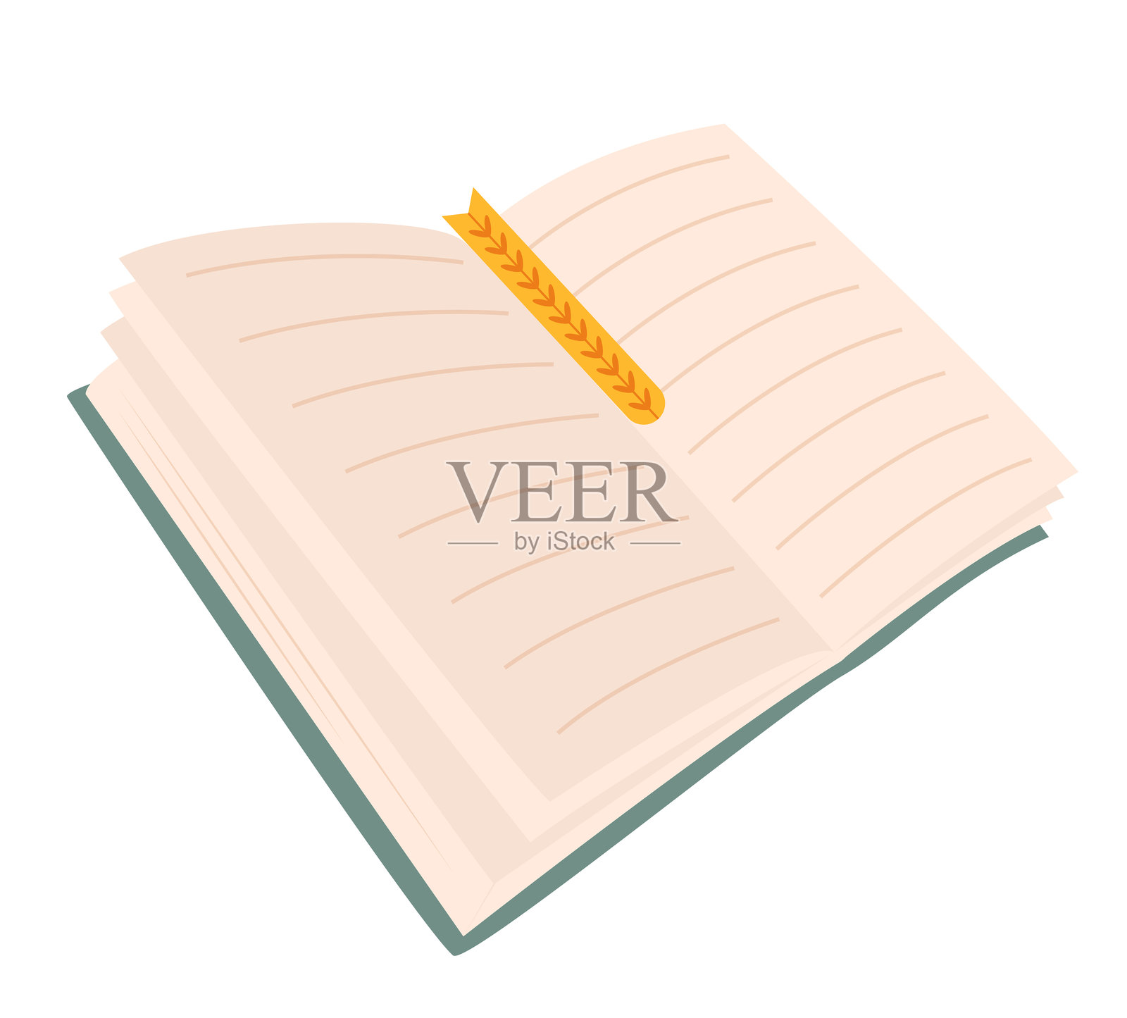 一本打开的书的矢量插画插画图片素材