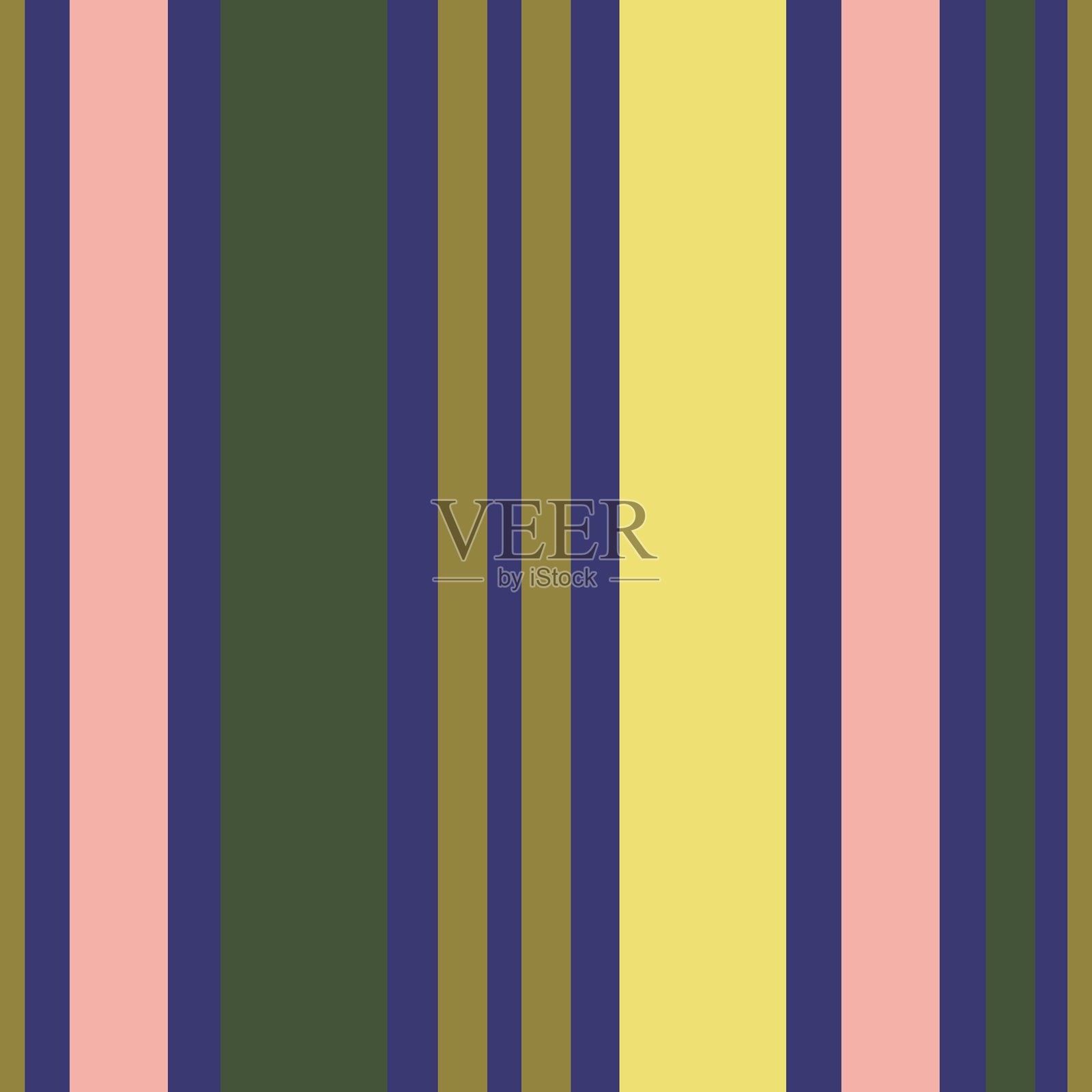 垂直彩色条纹的无缝图案。复古风格设计。非常适合纺织品、壁纸、包装和背景。插画图片素材