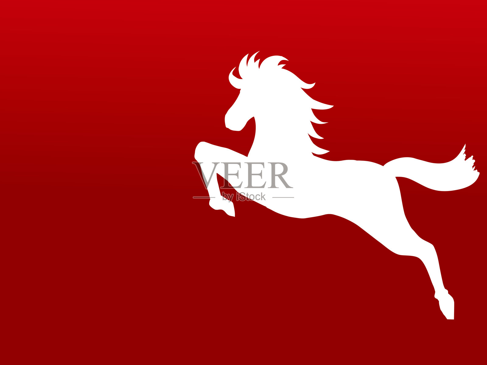 卡通漫画彩纸屑彩色背景生肖马新年贺卡插画图片素材