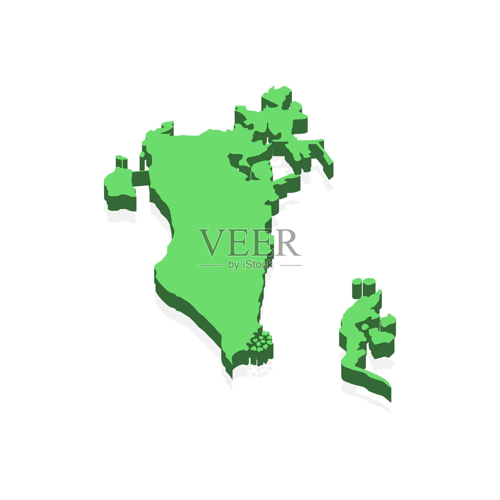 巴林三维地图矢量素材设计模板插画图片素材