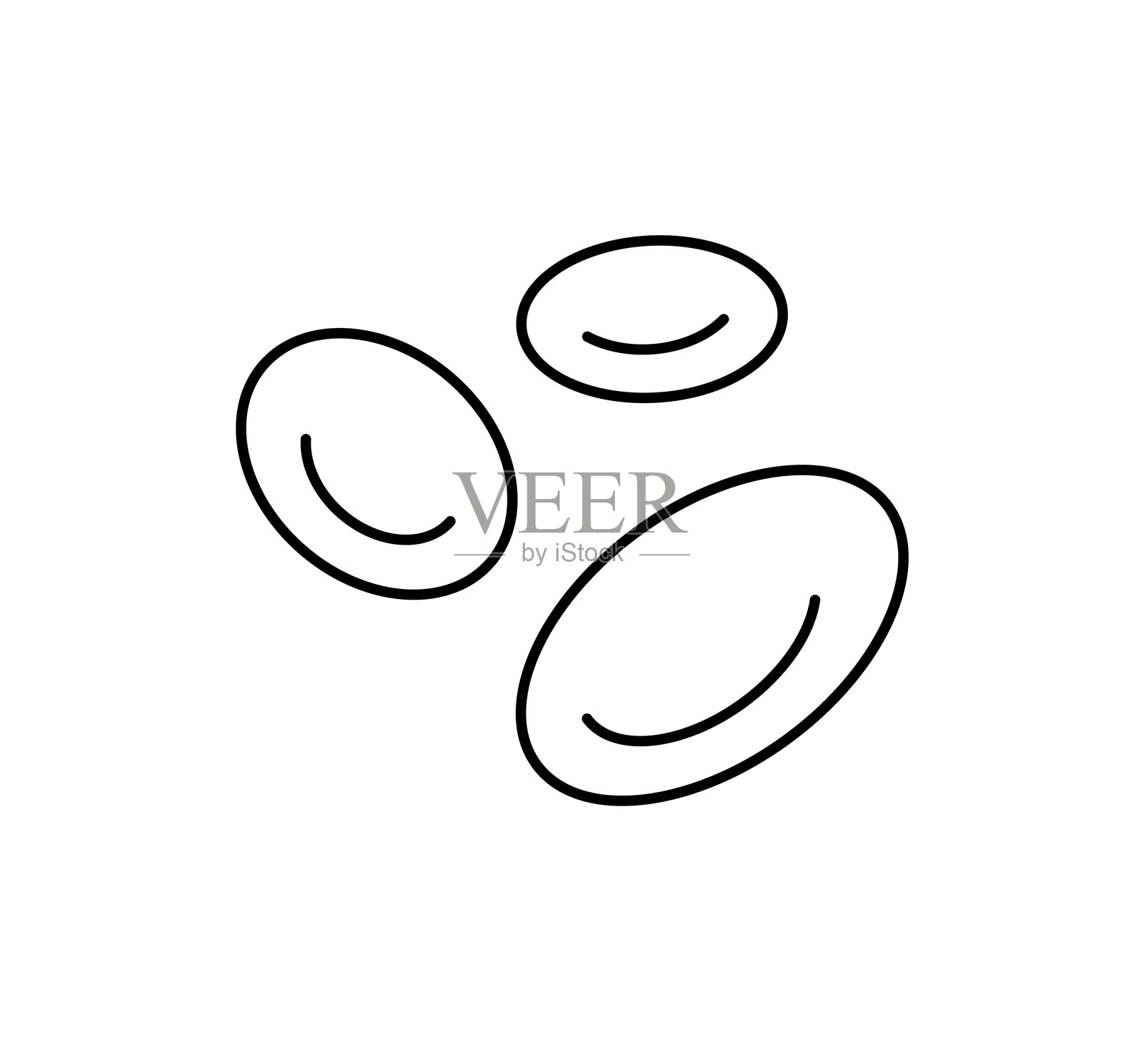 血管线条图标。人体动脉和静脉符号。血液血红蛋白标志。健康心脏系统控制。健康血管图标。矢量图，在白色背景上孤立。插画图片素材