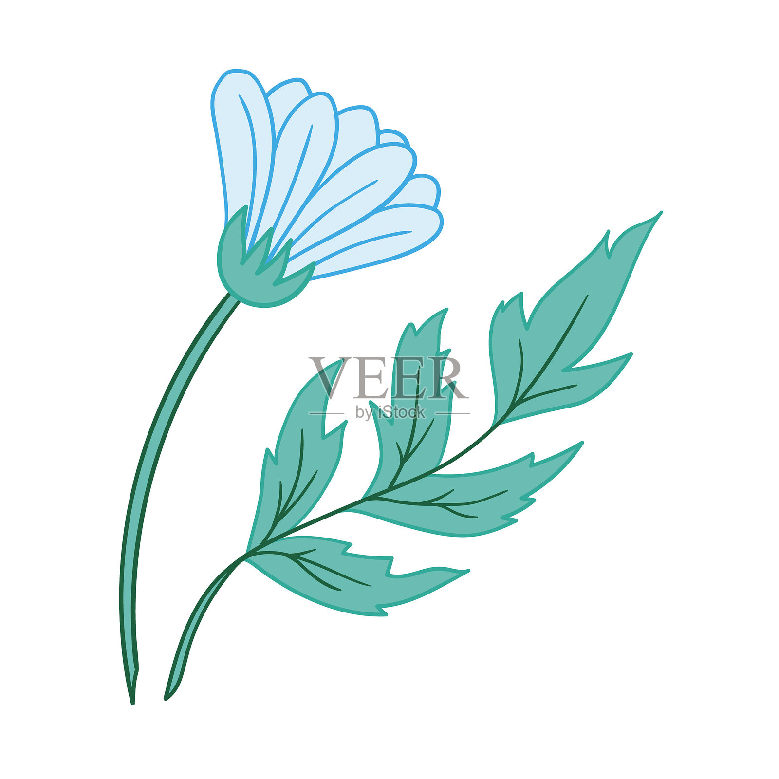 手绘风格插画。图标、标志、贴纸、徽章、徽标插画图片素材