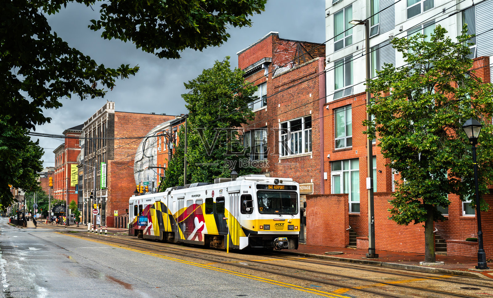 马里兰州巴尔的摩的轻轨有轨电车照片摄影图片