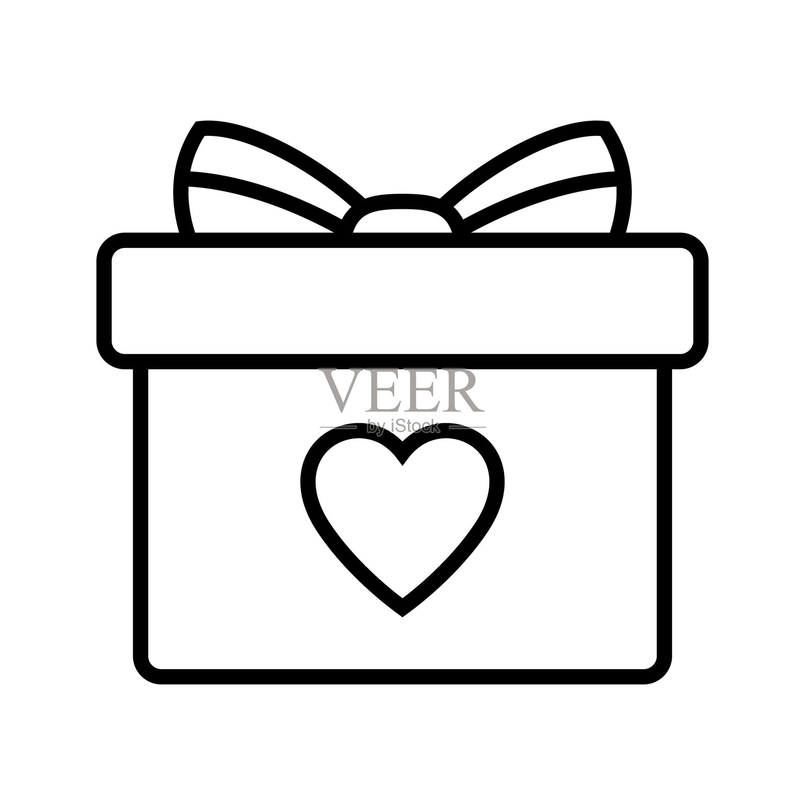 带爱心图标的礼品盒 – 惊喜礼物的象征插画图片素材
