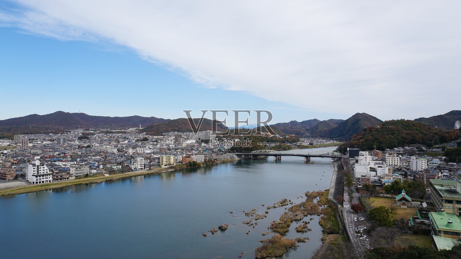 日本爱知县犬山市木曾川照片摄影图片