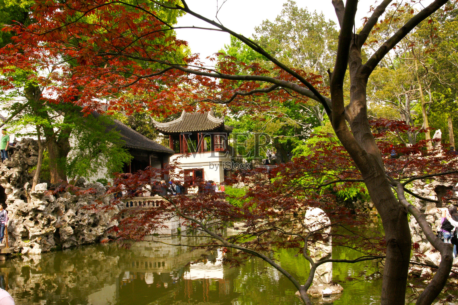 充满活力的秋季古典中式园林景观照片摄影图片